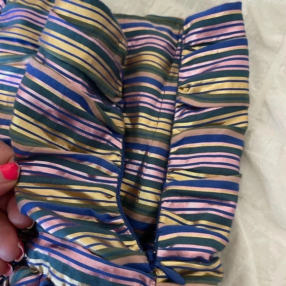 Zara metallic stripe puff Blogger favorite mini skirt - Picture 12 of 12
